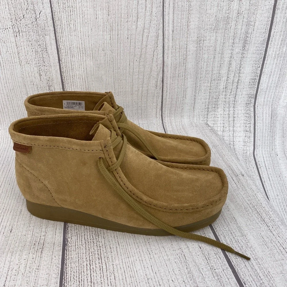 Clarks Wallaston Chukka Boot Mens 11 Dark Sand Suede Moc Toe Chukka Ankle Shoes